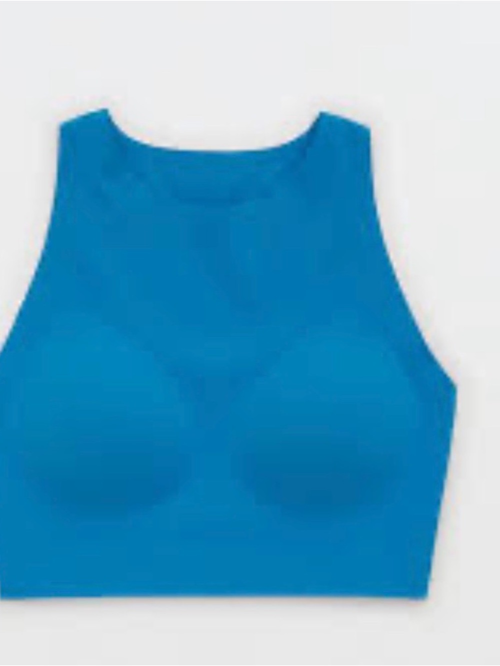 aerie Seamless Goals High-Neck Crop Sports Bralette - Bright Blue